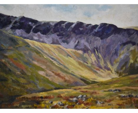 *Local Interest - Jennifer Wheten (1941-2021, British), acrylic on board, 'Cautley Crags, The Howgills, near Sedbergh', an ex