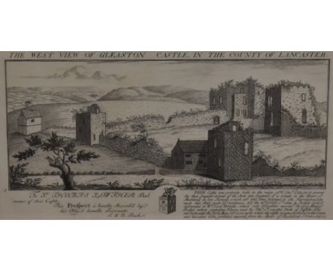 After Samuel and Nathaniel Buck (18th Century, British), monochrome print, 'The West View of Gleaston Castle, In The County o
