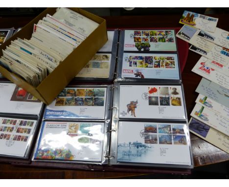 A QTY OF FIRST DAY COVERS LOOSE AND IN ALBUMS