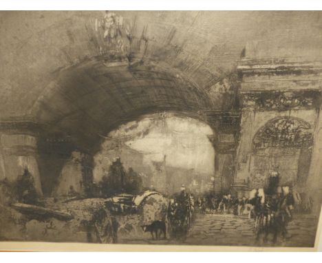 WILLIAM WALCOT (1874-1943).  IN THE DAYS OF JUSTINIAN.  SIGNED ETCHING AND AQUATINT.  49 x 67.5cms. 
