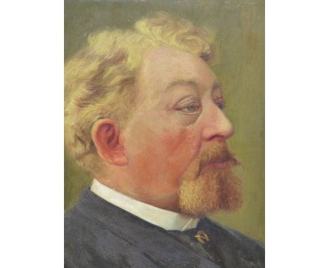 LATE 19th.C. ENGLISH SCHOOL.  PORTRAIT OF A BEARDED GENTLEMAN.  OIL ON CANVAS,  59 x 49cms.