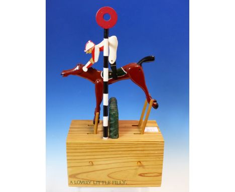 A PICNIC HAMPER, A PAPIER MACHE SHELL FORM BOWL, A WOOD AUTOMATON ETC.