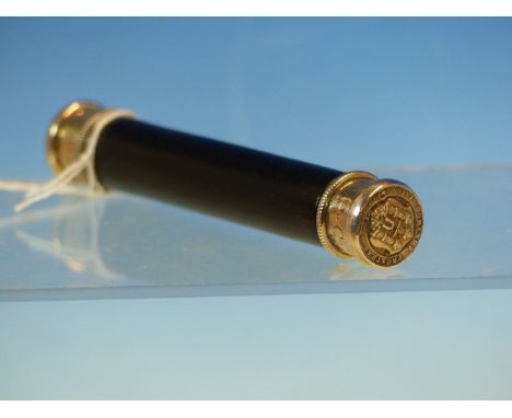 A SILVER MOUNTED EBONY TIPSTAFF FOR THE CITY OF EDINBURGH, THE SILVER BY W O LEWIS, BIRMINGHAM 1921, INSCRIBED BELOW THE ROYA