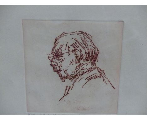 MILEIN COSMAN (20th.C. SCHOOL).  PORTRAIT OF SIR THOMAS BEECHAM.  SIGNED ETCHING.  37.5 x 32cms.  