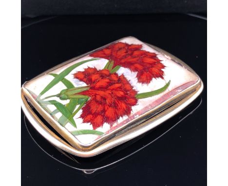 A 20th C. CONTINENTAL SILVER AND ENAMEL BUCKLE, SIGNED KK, POSSIBLY FOR KARL KARLSSON, MEASURMENTS 7cms X 4.5cms, WEIGHT 67.7