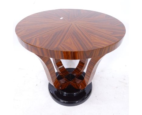 An Art Deco design circular lamp table, W59cm, H59cm 