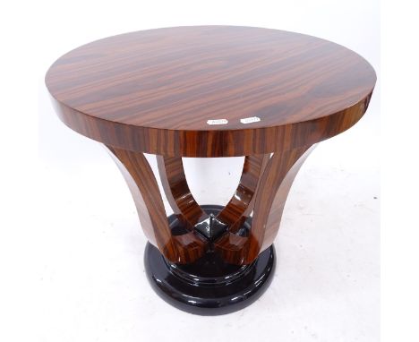 An Art Deco style circular lamp table, W59cm, H59cm (WITH THE OPTION TO PURCHASE THE FOLLOWING LOT) 