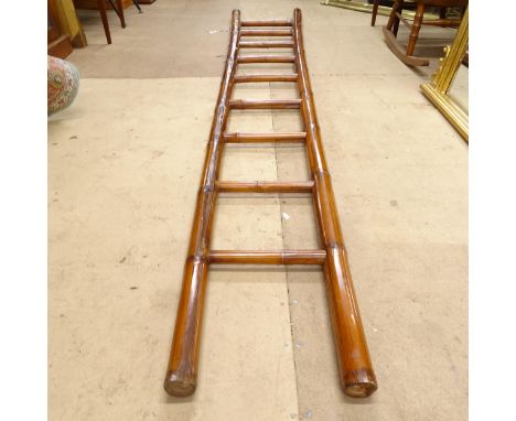 A Chinese bamboo 9-rung ladder, L300cm 