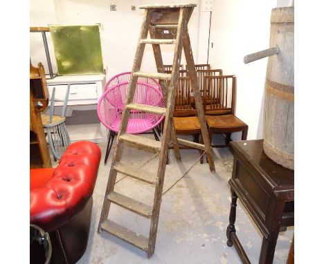 A Vintage pine step ladder 