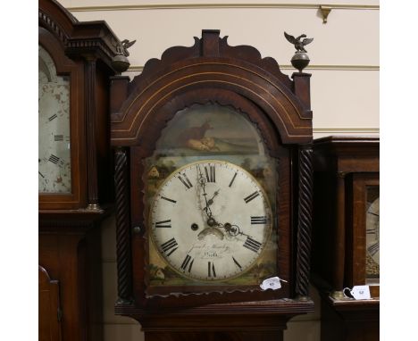 JACOB MOSELEY OF NEATH - a 19th century Welsh mahogany-cased 8-day longcase clock, arch-top white enamel dial with Roman nume