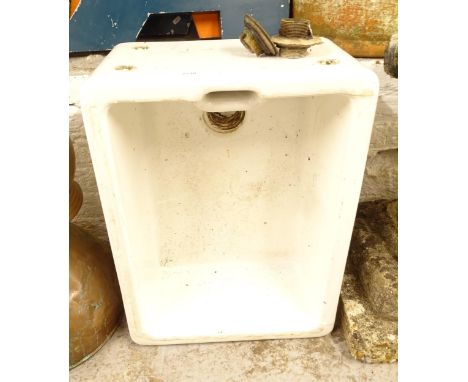 An enamel Belfast butler sink, L62cm 