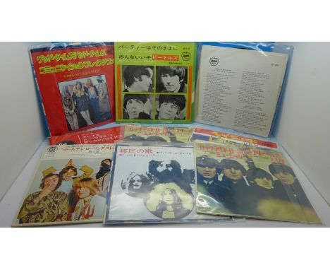 Eleven Japanese release 7" singles, Rolling Stones, Cliff Richard, Led Zeppelin and eight The Beatles