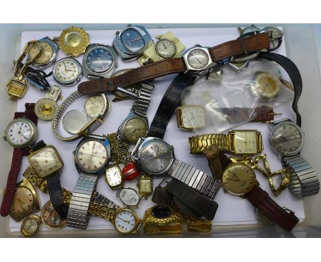 Wristwatches including Memostar Alarm, Telltime, Sekonda, Roamer, Timex, MuDu, some a/f
