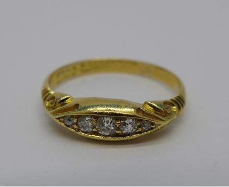 An 18ct gold and diamond ring, 2.5g, M