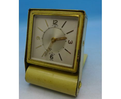 A Le-Coultre 8-day travel alarm clock