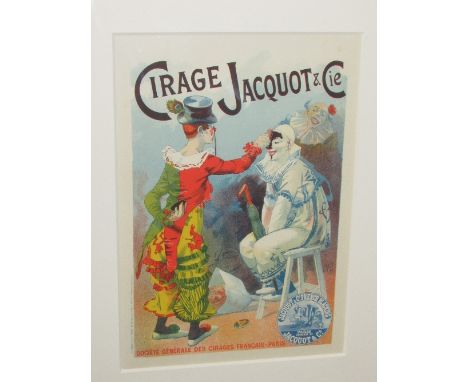 After Lucien Lefevre - 'Cirage Jacquot et Cie', lithograph (32cm x 22.5cm) glazed and in a grey stained frame, Goldmark Galle