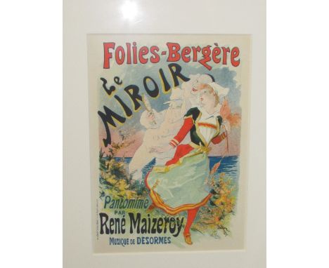 After Jules Chéret - 'Le Miroir from Les Maitres de L'Affiche', lithograph (31cm x 22cm) glazed and in a dark stained frame, 