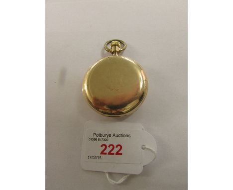 Hunter pocket watch Nickel no 8980, Roman chapter on white enamel dial with subsidiary seconds dial, front and back plate mar