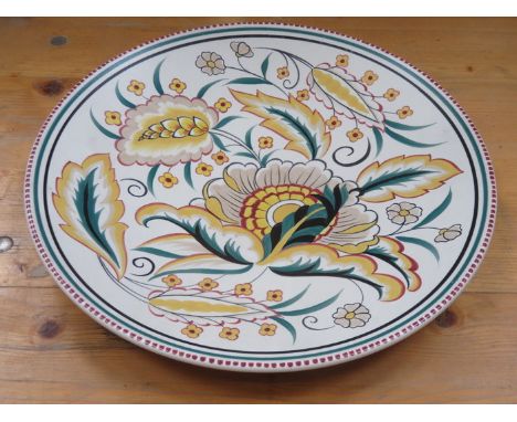 POOLE CIRCULAR CERAMIC CHARGER, SIGNED S POTTINGER 