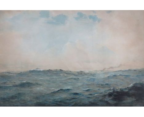 JAMES AITKEN, FRAMED WATERCOLOUR DEPICTING A SEASCAPE SCENE, APPROXIMATELY 33cm x 49cm 