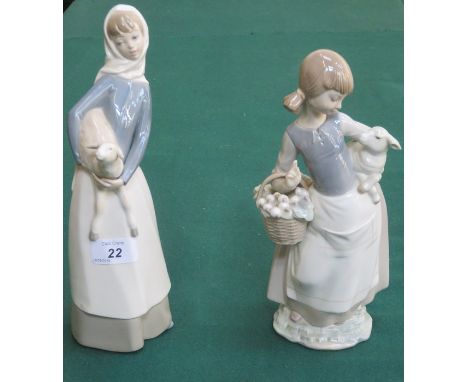 TWO GLAZED CERAMIC LLADRO FIGURE GROUPS