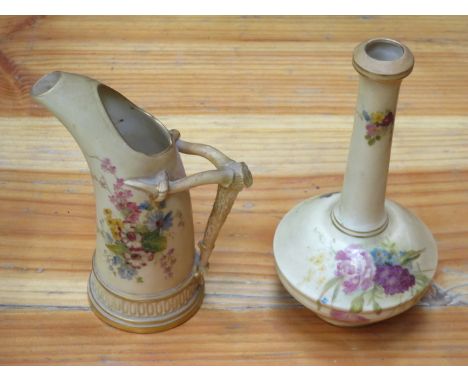 TWO PIECES OF ROYAL WORCESTER BLUSH IVORY