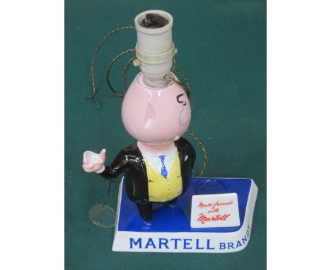 CARLTONWARE MARTELL BRANDY ADVERTISING STAND, ALTERED TO A TABLE LAMP 