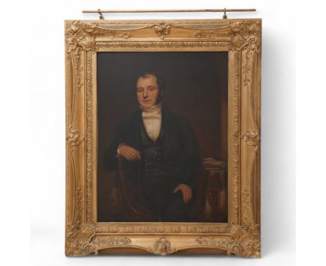 English School (19th century): Portrait of Emmanuel Gibson (1837-1903) Wearing a Black Dinner Suit, oil on canvas unsigned c.