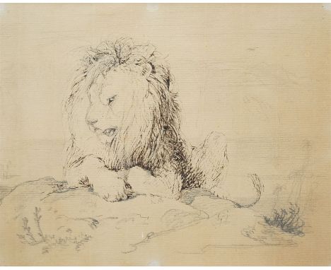 Sir Edwin Henry Landseer RA (British 1802-1873): Preliminary Sketch for the Lions at Trafalgar Square, ink and pencil on laid