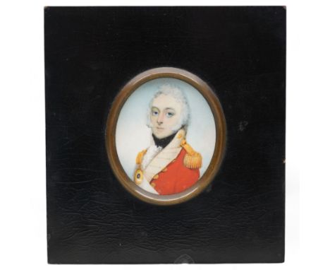 Circle of Henry Bone (British 1755-1834): Portrait of 'General William Tayler' Colonel of 24th regiment 1793, A.D.C. and eque