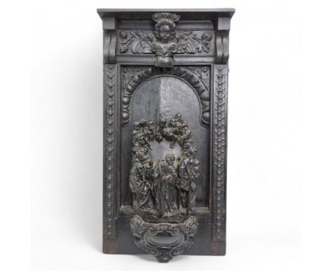 Late 17th century South German or Flemish carved oak figural group depicting 'The Last Supper', comprised of twelve figures f