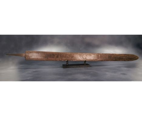 CA. 200 – 400 AD. Rare Roman Legionary sword of Spatha type.; broad parallel-sided spatha with convergent tip; rectangular-se