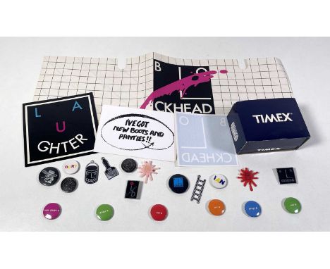 Good selection of Ian Dury ephemera - an original Timex 'Blockhead' with Barney Bubbles design, still in original box and wit