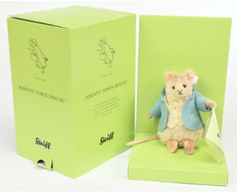 Steiff Beatrix Potter Johnny Town Mouse, white tag 663024, LE 1500, exclusive to UK and Ireland, 2008, alpaca, swing certific