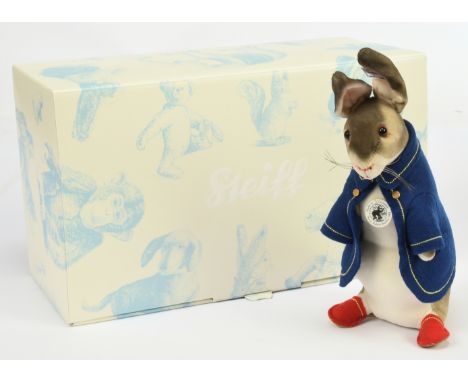 Steiff Peter Rabbit (Beatrix Potter) 1904 replica, white tag 402142, LE 1500, 2010, airbrushed velveteen, chest tag, certific