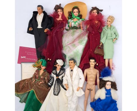Mattel Barbie Gone with the Wind unboxed dolls and others; Good to Excellent; with 2 certificates, unchecked for completeness