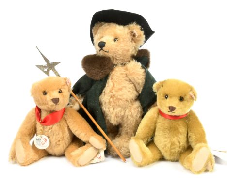 Steiff Trio including: (1) Nactwachter (Nightwatchman), German exclusive, white tag 671272, LE 1500, mohair, certificate, unt