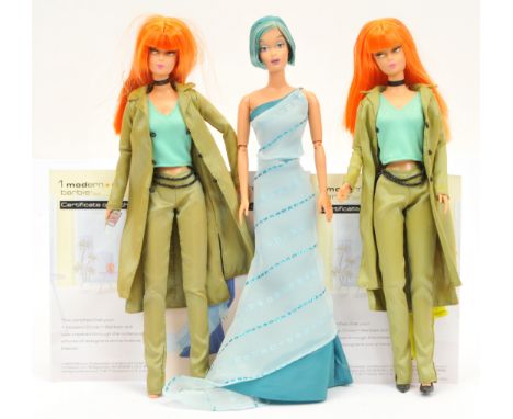Mattel Modern Circle Barbie trio including: (1) &amp; (2) Barbie, # B2523 (2) Melody, # B5186; unchecked for completeness or 