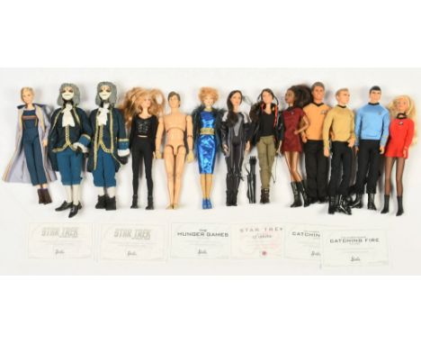 Mattel/Barbie collection of sci-fi dolls, plus others; including The Hunger Games, Doctor Who, Star Trek and Divergent; unbox