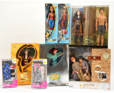 Mattel boxed dolls plus others including: Mattel Disney Mulan Imperial Beauty, # 19083; Mattel Disney Ariel Aqua Fantasy, # 1