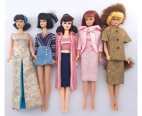 Mattel Barbie group of unboxed reproduction vintage dolls; unchecked for completeness or correctness, Excellent to Excellent 