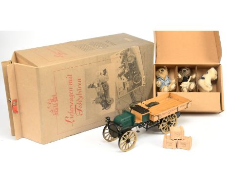 Steiff Teddy Bears with Delivery Cart, white tag 038914, limited edition of 1200, 1/18th scale model replica of 1903 delivery