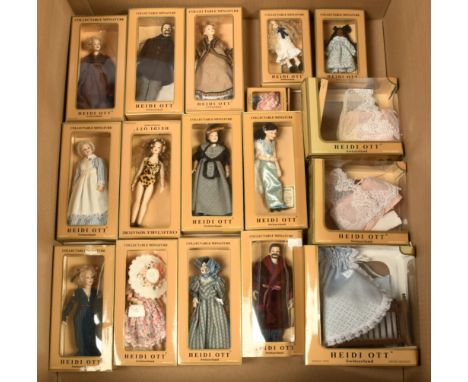 Heidi Ott Collectable Miniature Dolls and some cribs, 1:12 scale, Excellent Plus to Near Mint, boxed, many with certificates;