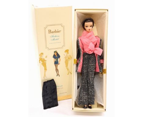 Mattel Silkstone Barbie dressed in Model Life (only the pant suit), Gold Label, within Good incorrect Box (ink notation to bo