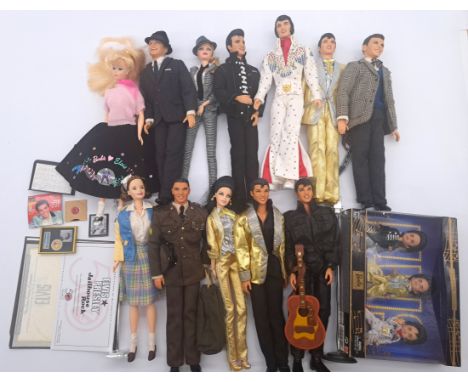 Mattel collection of unboxed Elvis/Frank Sinatra dolls/Barbies, including 'Elvis: The Army Years', 'Barbie Loves Elvis', 'Sin