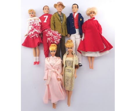 Mattel Barbie group of unboxed reproduction Ken and Barbie dolls, including 'Campus Spirit' Barbie and Ken set; unchecked for