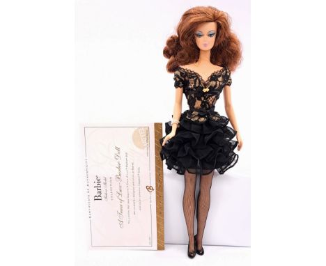 Mattel Silkstone Barbie A Trace of Lace, Gold Label, # G7212, unchecked for completeness or correctness, some snags to tights