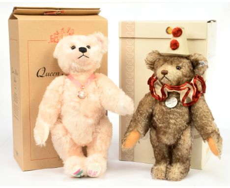 Steiff pair including: (1) Queen Mother Bear, exclusive to the Guild of Specialist Glass and China Retailers, 2002, white tag