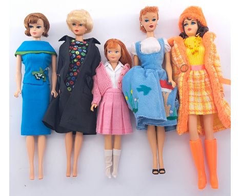 Mattel Barbie group of unboxed reproduction vintage dolls, including Gold Label Made for Each Other doll and Skipper doll, un