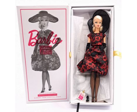 Mattel Silkstone Barbie Elegant Rose Cocktail Dress, Gold Label, # FJH77, within Good Plus Box, MISSING one shoes, unchecked 